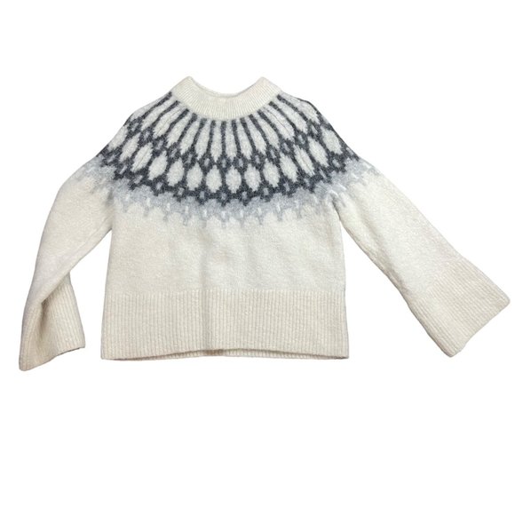 Banana Republic Factory Fair Isle Mock-Neck Sweater Women's Size‎ M Alpaca Wool - Picture 1 of 10
